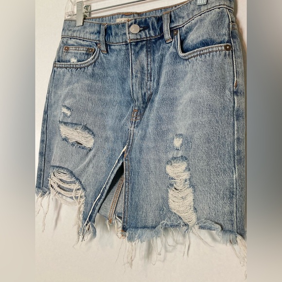 Free People Light Blue Denim Mini Skirt - Picture 5 of 9